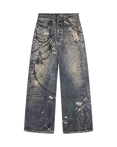 Men's denim trousers digital printing CS-C329