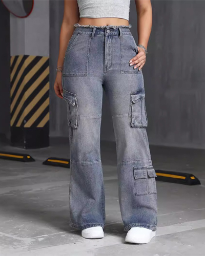 Women's Cargo Jeans D-124