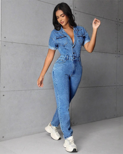 Women's Denim Jumpsuits 65329