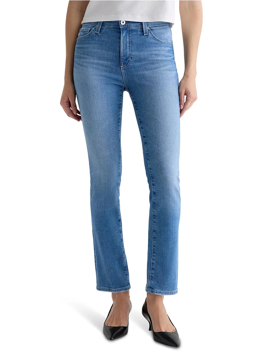 Women's 10.8 OZ Mid Rise Ankle Length Cropped Slim Straight Jeans